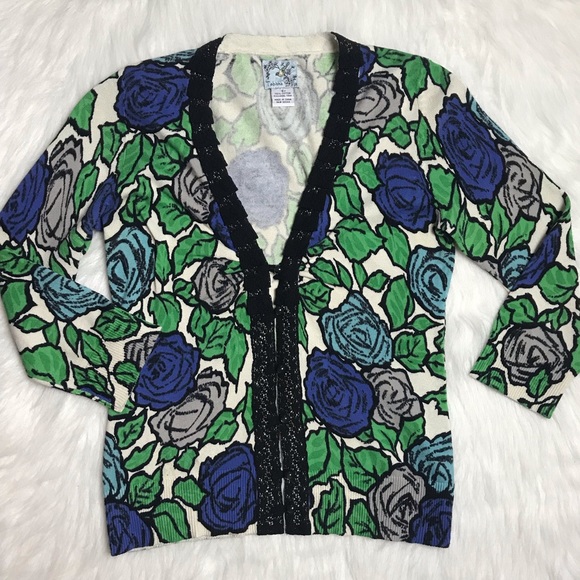 Anthropologie Sweaters - Anthropologie Tabitha rose printed cardigan small